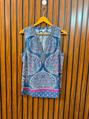 Chest 19  Length 24  Fabric Linen Women's Branded Sleeveless Top