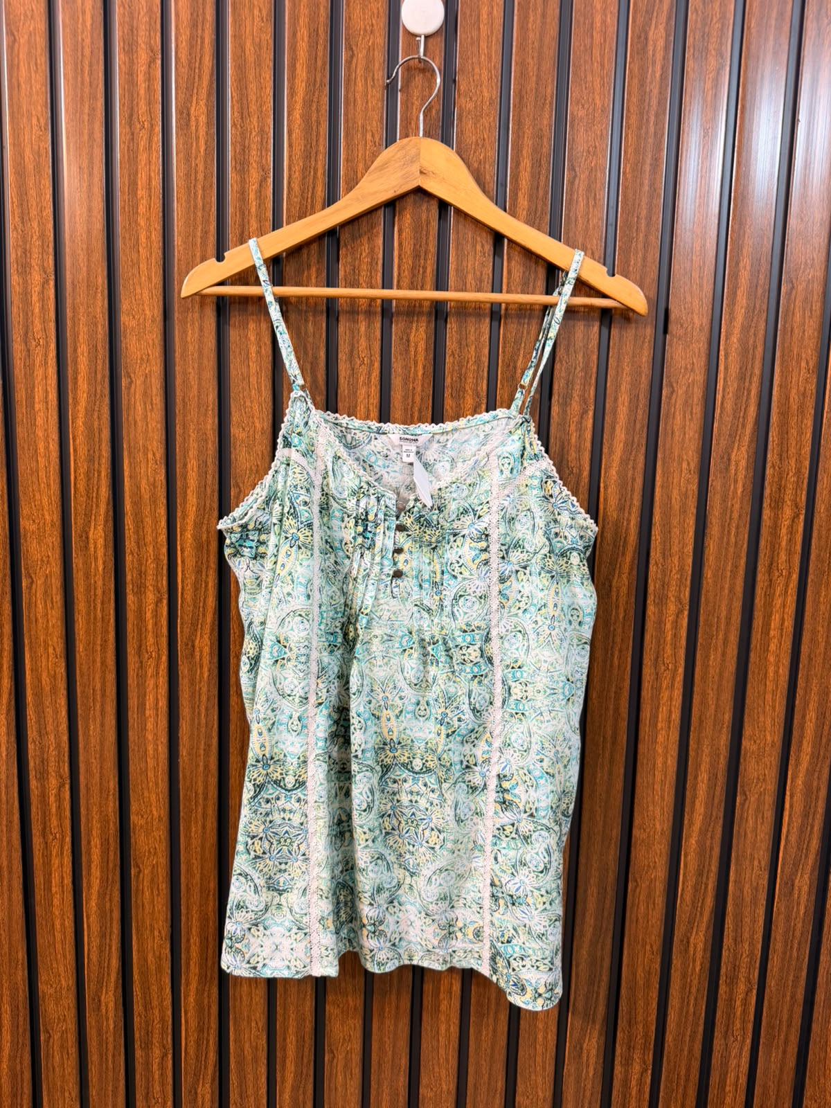 Chest 20  Length 26  Fabric Linen Women's Chic Sleeveless Top