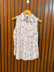 Chest 18  Length 25  Fabric Linen Women's Contemporary Sleeveless Top