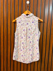 Chest 18  Length 25  Fabric Linen Women's Contemporary Sleeveless Top
