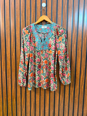 Chest 18  Length 25  Fabric Linen Branded Women's Casual Summer Full Sleeve Top