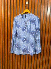 Chest 20  Length 23  Fabric Linen Western Women's Fashion Full Sleeve Top