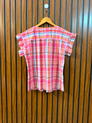 Chest 19  Length 22.5  Fabric Cotton Silk Western Branded Women's Summer Half Sleeve Top