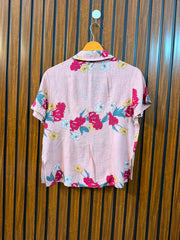 Chest 18  Length 20.5  Fabric Rayon Western Women's Fashion Half Sleeve Top