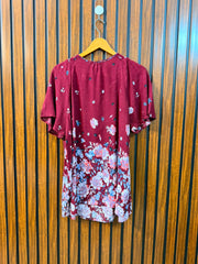 Chest 22  Length 27  Fabric Linen Western Women's Trendy Half Sleeve Top
