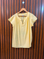 Chest 21  Length 26  Fabric Rayon Western Women's Smart Half Sleeve Top