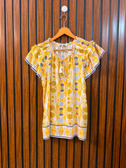 Chest 20  Length 23  Fabric Linen Women's Casual Western Half Sleeve Top