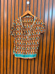Chest 17  Length 20  Fabric Linen Premium Western Women's Casual Top