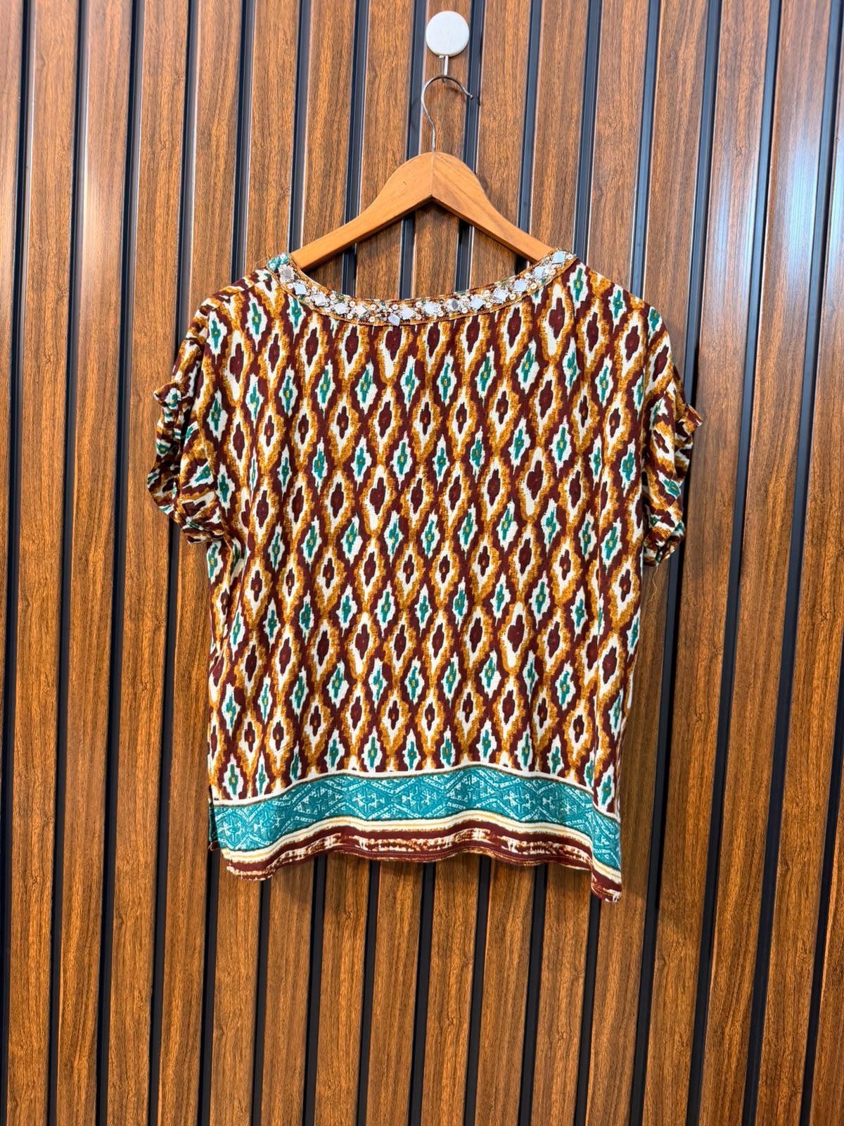 Chest 17  Length 20  Fabric Linen Premium Western Women's Casual Top