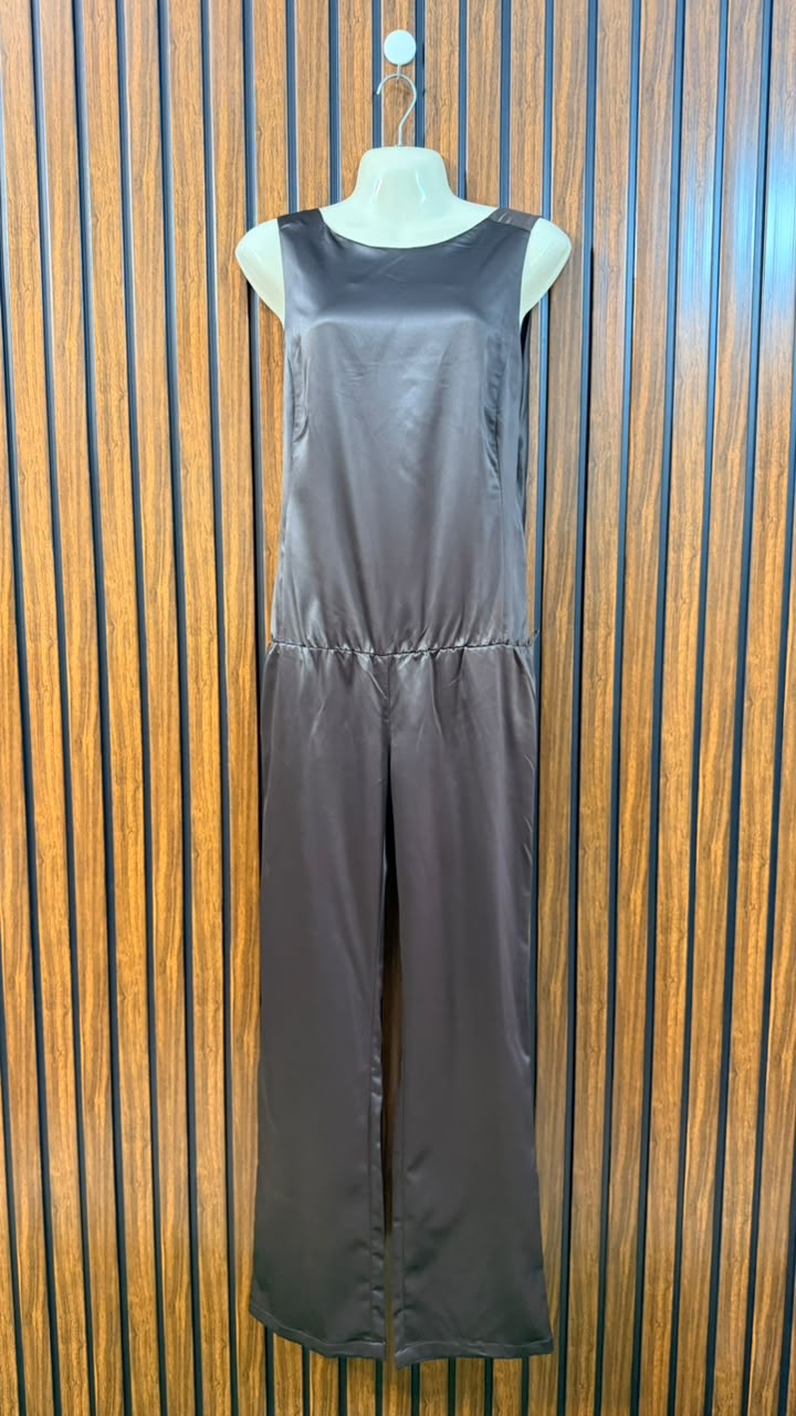 Chest 17  Length 59  Fabric Silk Fashion Women's Long Jumpsuit