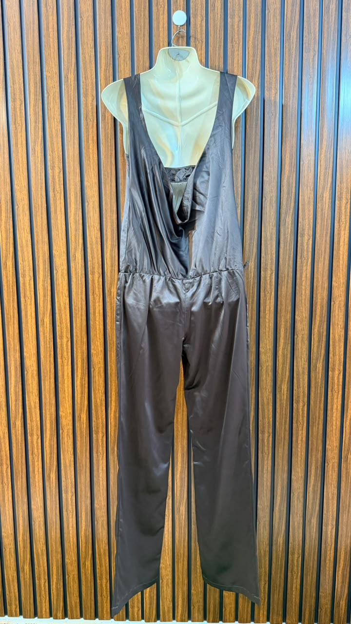Chest 17  Length 59  Fabric Silk Fashion Women's Long Jumpsuit