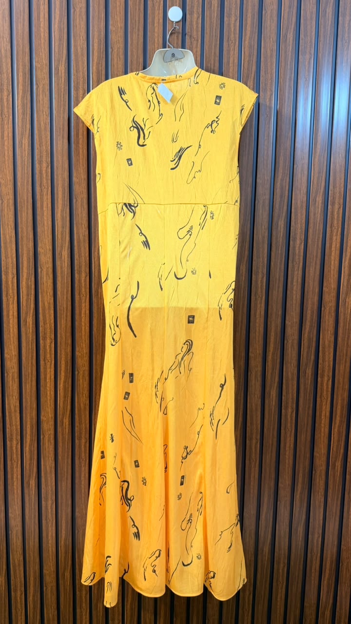 Chest 18  Length 55  Fabric Silk Ladies Long Maxi Dress