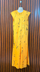 Chest 18  Length 55  Fabric Silk Ladies Long Maxi Dress
