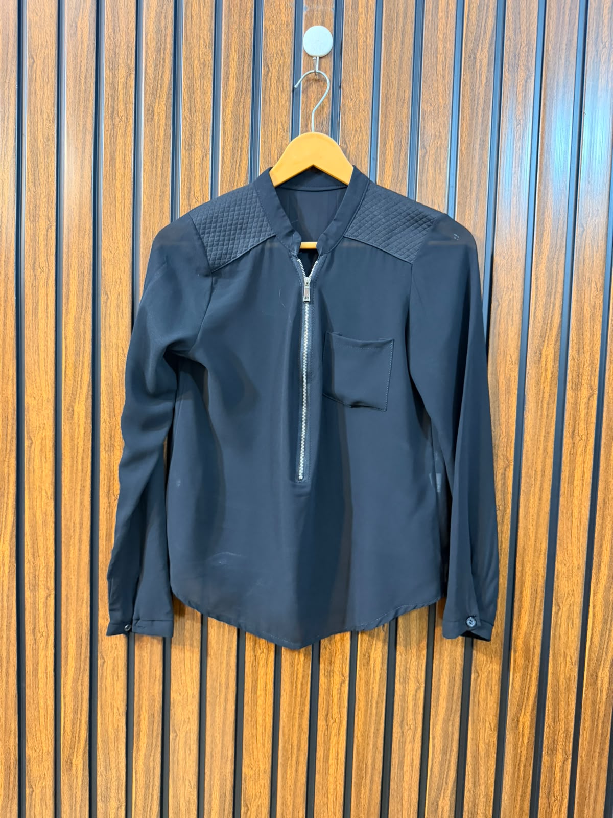 Chest 15  Length 22  Fabric Chiffon Imported Women's Full Sleeve Top