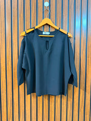 Chest 20  Length 20  Fabric Chiffon Elegant Women's Full Sleeve Top