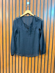Chest 16  Length 22  Fabric Chiffon Women's Full Sleeve Top Sale