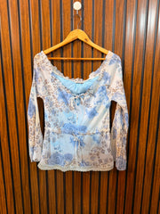 Chest 18  Length 23  Fabric Chiffon Women's Elegant Western Top