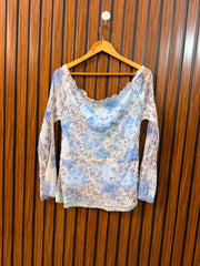 Chest 18  Length 23  Fabric Chiffon Women's Elegant Western Top