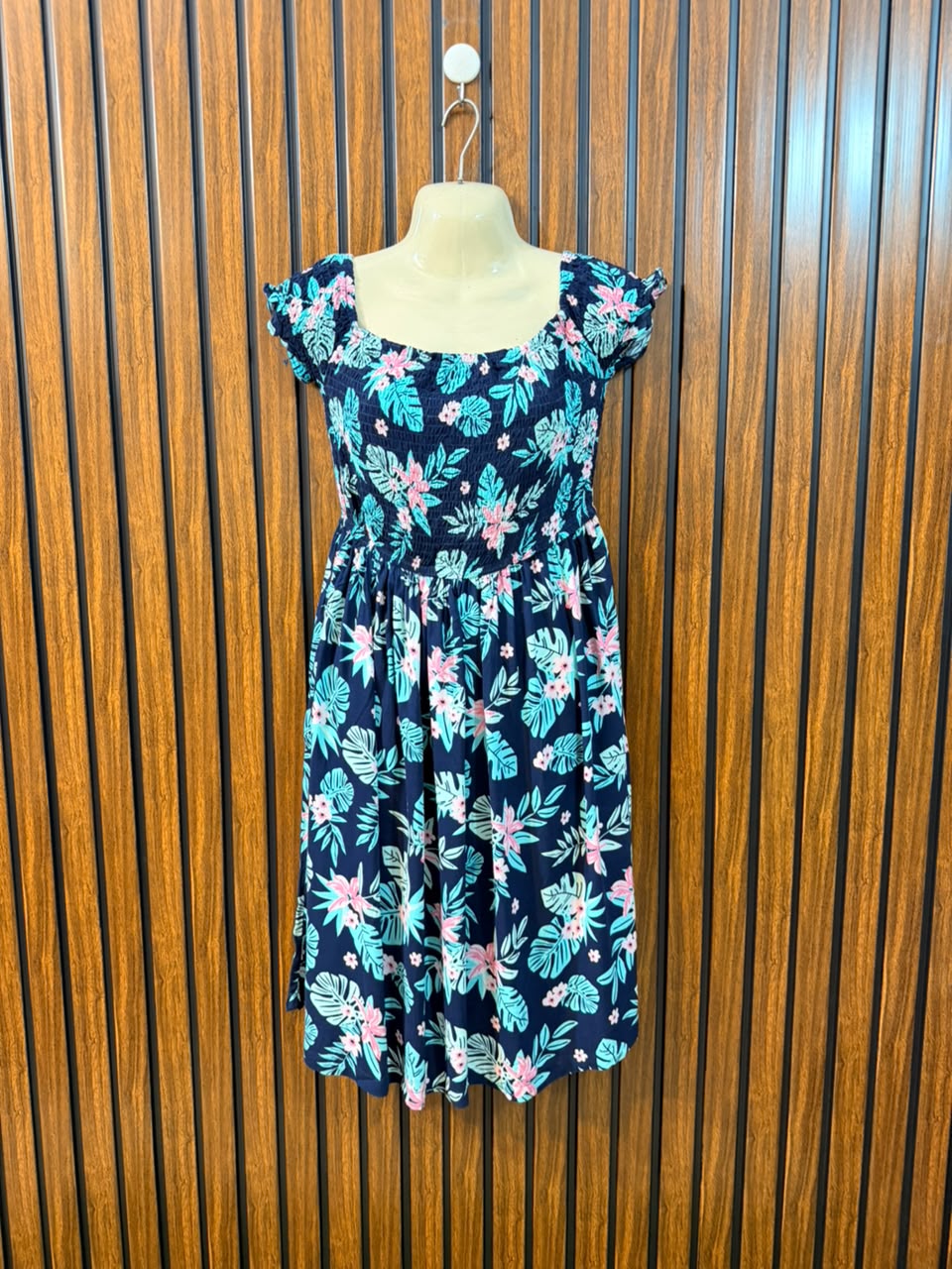 Chest 17  Length 34  Fabric Linen Trendy Women's Mini Dress
