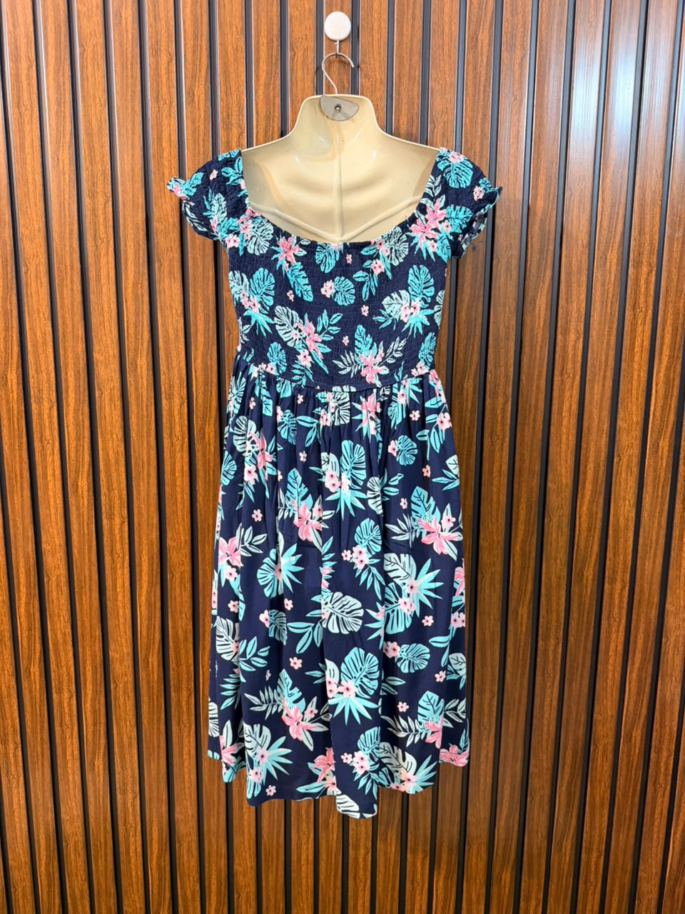 Chest 17  Length 34  Fabric Linen Trendy Women's Mini Dress