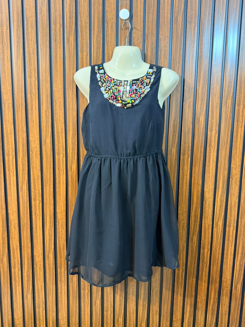 Chest 19  Length 31  Fabric Chiffon Women's Elegant Mini Dress