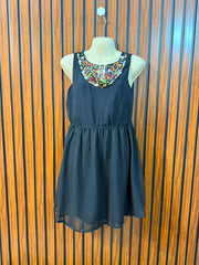 Chest 19  Length 31  Fabric Chiffon Women's Elegant Mini Dress