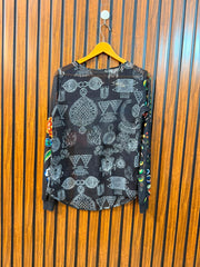 Chest 17  Length 24  Fabric Chifffon Western Branded Women's Full Sleeve Top