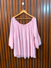 Chest 27  Length 27  Fabric Chiffon Women's Full Sleeve Top Online