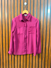 Chest 17  Length 23  Fabric Chiffon Women's Full Sleeve Top Pakistan