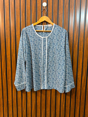 Chest 20  Length 25  Fabric Silk Women's Modern Fashion Top