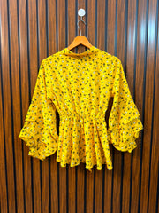 Chest 17  Length 23  Fabric Chiffon Women's Quality Full Sleeve Top