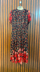 Chest 21  Length 42  Fabric Net Jersey Women's Long Dress Maxi