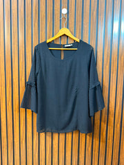 Chest 19  Lenght 25.5  Fabric chiffon Classic Women's Full Sleeve Top