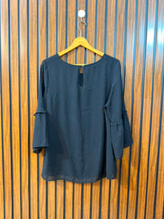 Chest 19  Lenght 25.5  Fabric chiffon Classic Women's Full Sleeve Top