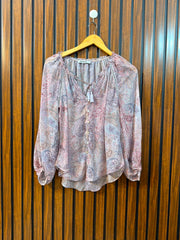 Chest 19  Lenght 23 to 24  Fabric chiffon Ladies' Full Sleeve Top