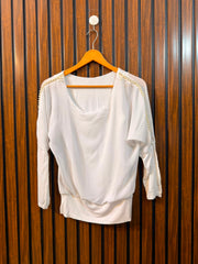 Chest 19  Lenght 23  Fabric chiffon Women's Fashion Full Sleeve Top