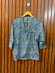 Chest Medium Baggy Style  Lenght 23  Fabric Silk Imported Women's Top Collection