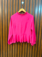 Chest 19  Lenght 20  Fabric Silk Women's Essential Full Sleeve Top