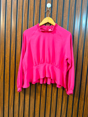 Chest 19  Lenght 20  Fabric Silk Women's Essential Full Sleeve Top