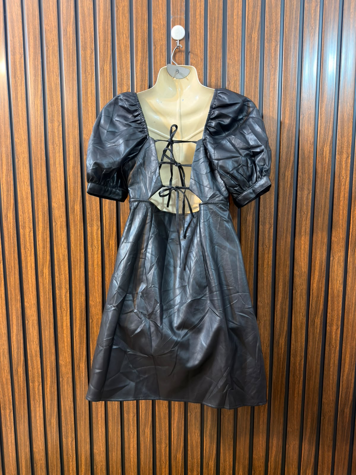 Chest 17  Lenght 29  Fabric leather Women's Party Ready Mini Dress