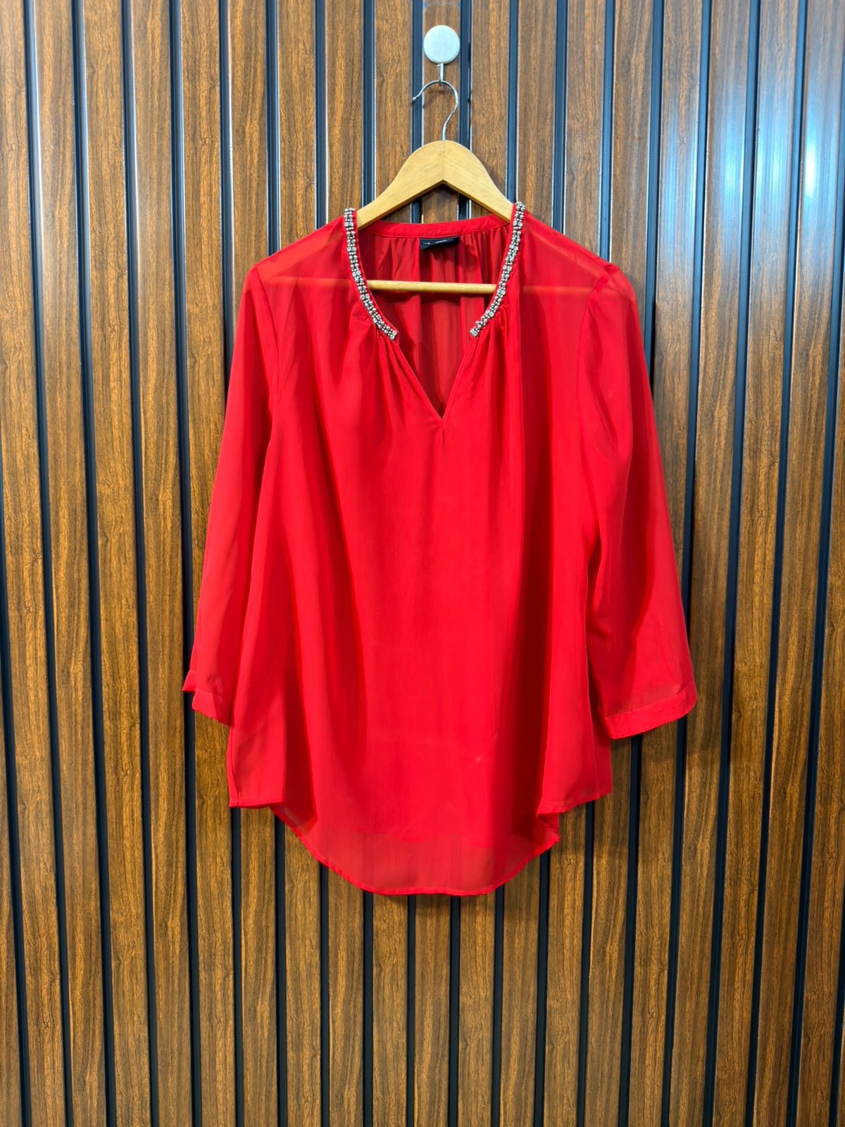 chest 22 Length 27 Fabric chiffon Western Women’s Branded Sleeve Top