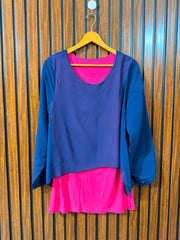 Chest 20  Length 29  Fabric Chiffon And Jersey Western Branded Women's Classic Casual Top