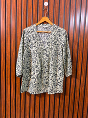 Chest 19  Length 26  Fabric Linen Women's Classic Full Sleeve Top