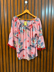Chest 22  Length 26  Fabric Linen Branded Women's Top