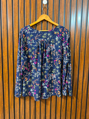 Chest 25  Length 26  Fabric Linen Women's Full Sleeve Western Top