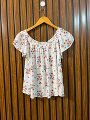 Chest 19  Lenght 20  Fabric rayon Elegant Women's Half Sleeve Top