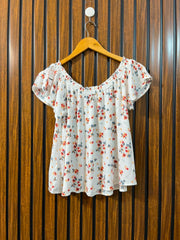Chest 19  Lenght 20  Fabric rayon Elegant Women's Half Sleeve Top