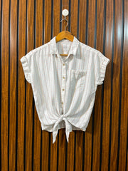 Chest 18  Lenght 17 to 20  Fabric linen Modern Women's Half Sleeve Top