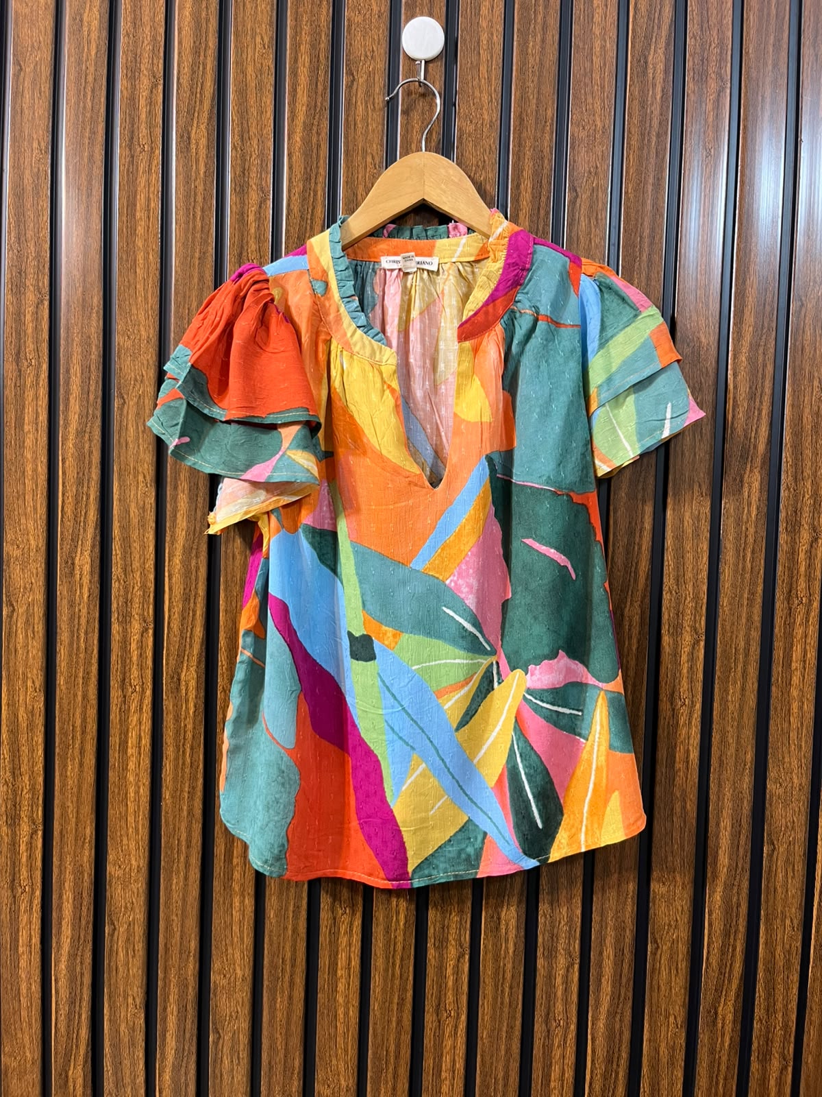 Chest 19  Lenght 21  Fabric rayon Classic Women's Half Sleeve Top
