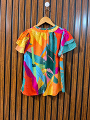Chest 19  Lenght 21  Fabric rayon Classic Women's Half Sleeve Top